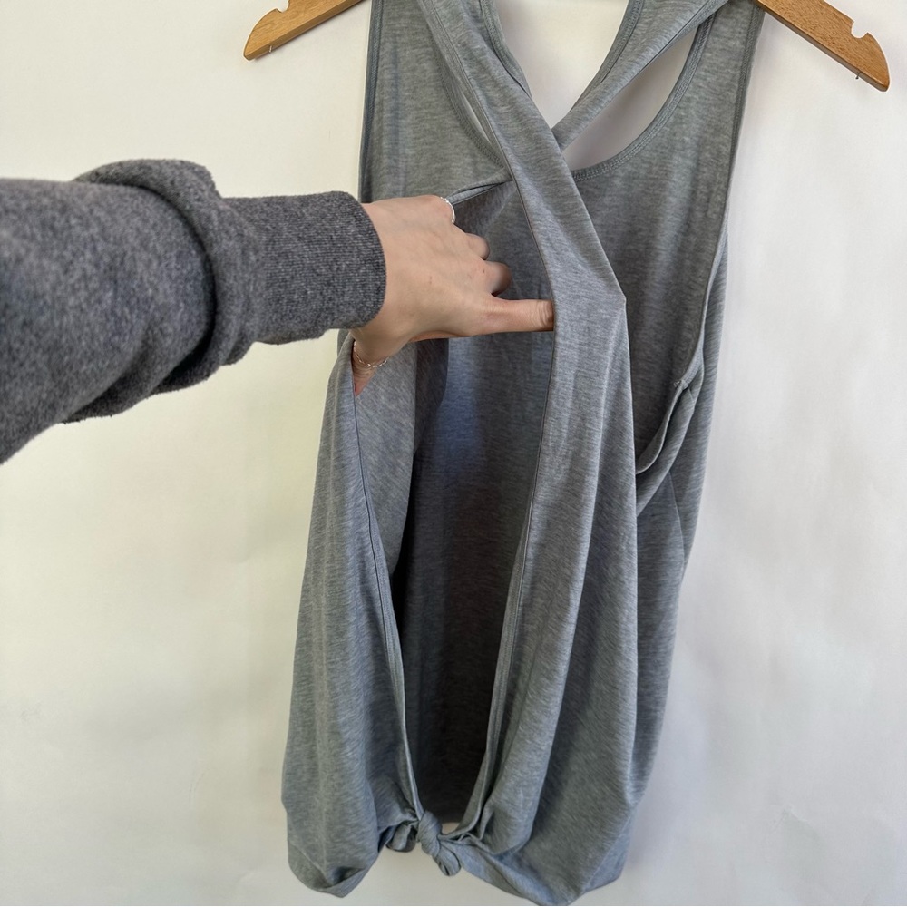 Athleta Gray Crossover Switchback Open Back Racer… - image 6